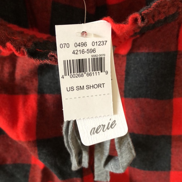 NWT Aerie Plaid Flannel Lounge Jogger Pajama Pants - Picture 6 of 6